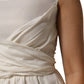Ivory White Sleeveless Maxi Cupro Viscose Dress