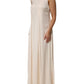 Beige Viscose Pleated Sleeveless Long Maxi Dress