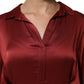 Burgundy Acetate Viscose Satin Long Dress
