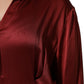 Burgundy Acetate Viscose Satin Long Dress