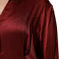 Burgundy Acetate Viscose Satin Long Dress