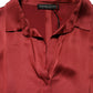 Burgundy Acetate Viscose Satin Long Dress