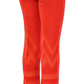 Red Pants Cropped 3/4 Short Nude Capri Pants