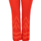Red Pants Cropped 3/4 Short Nude Capri Pants