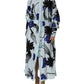 Blue Sequin Embellished Shirt Maxi Dress