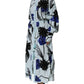 Blue Sequin Embellished Shirt Maxi Dress
