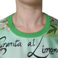 Green Lemon Print Pullover Silk Women Sweater