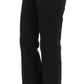 Black Stretch Straight Fit Dress Trousers Pants
