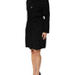 Black Viscose Blend Shirt Style Belted  Dress