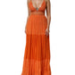 Orange Lace Bustier Layered Maxi Dress