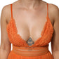 Orange Lace Bustier Layered Maxi Dress