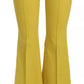 Yellow Flared Bootcut Capri Cotton Pants
