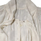 White Polka Sheer Silk Bow Tie Shirt Blouse Top