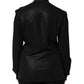 Black Viscose Long Sleeve Tie Neck Blouse Top