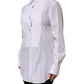 White Cotton Tuxedo Bib Long Sleeve Dress Shirt