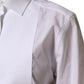 White Cotton Tuxedo Bib Long Sleeve Dress Shirt