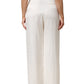 White Viscose Linen Wide Leg Palazzo Womens Pants