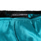 Aqua Green Satin High-Waist Briefs Underwear