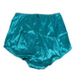 Aqua Green Satin High-Waist Briefs Underwear