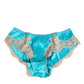 Blue Silk Satin Lace Trim New Slip Underwear