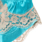 Blue Silk Satin Lace Trim New Slip Underwear