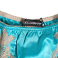 Blue Silk Satin Lace Trim New Slip Underwear