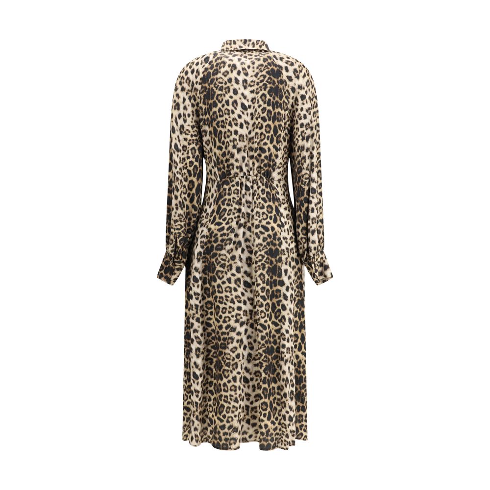 Windsor leopard satin midi Dress