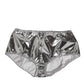 Silver Metallic High Waist Bikini Bottom Women  Underwear