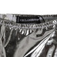 Silver Metallic High Waist Bikini Bottom Women  Underwear