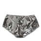 Silver Metallic High Waist Bikini Bottom Women  Underwear
