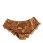 Brown Lace Silk Satin Slip Panties Underwear