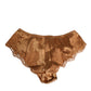 Brown Lace Silk Satin Slip Panties Underwear