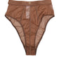 Brown Sheer Mesh High Waist Briefs Underwear