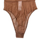 Brown Sheer Mesh High Waist Briefs Underwear
