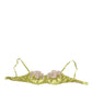 Lime Green Silk Satin Lace Padded Balconnet Underwear