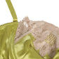Lime Green Silk Satin Lace Padded Balconnet Underwear