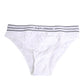 White Lace Slip Brief Logo Waistband Underwear