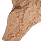 Beige Lace Logo Elastic Waist Thong Tanga Underwear