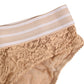 Beige Lace Brasiliano Briefs Logo Waistband Underwear