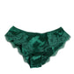 Green Satin Lace Briefs Women Underwear