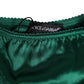 Green Satin Lace Briefs Women Underwear