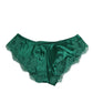 Green Satin Lace Briefs Women Underwear