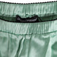 Water Green Satin Black Lace Trim Underwear