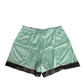 Water Green Satin Black Lace Trim Underwear
