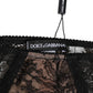 Black Floral Lace Sheer Mesh High Waist Underwear