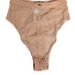 Beige Sheer Mesh High Waist Briefs Underwear