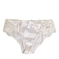 Ivory White Silk Satin Lace Trim Panty  Underwear