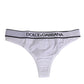 White Logo Waistband Modal Cotton Thong  Underwear