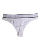 White Logo Waistband Modal Cotton Thong  Underwear