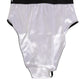 White Satin High-Waist Black Logo Women Underwear